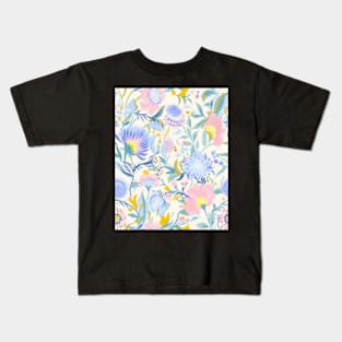 Floral Blue Kids T-Shirt